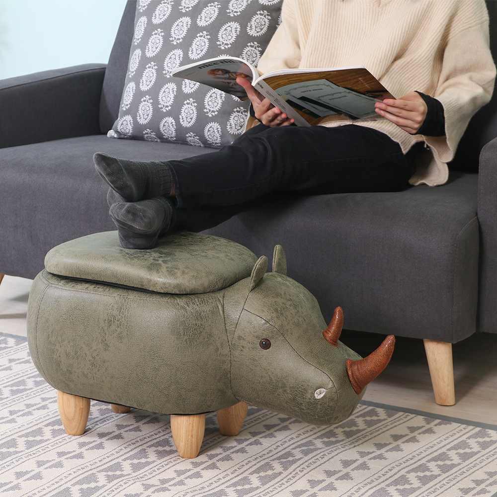 Animal Stool with Storage Rhino 34924