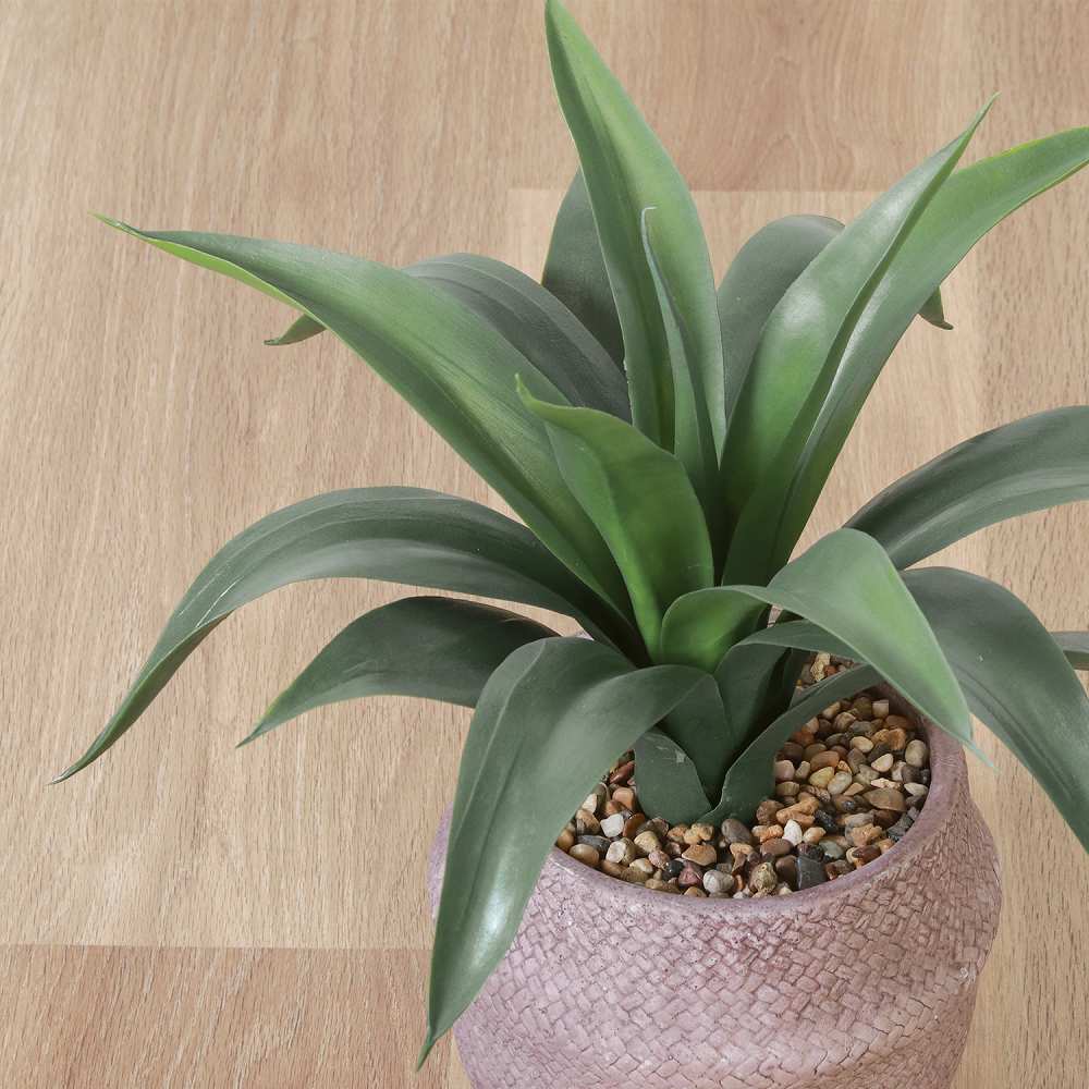 Fake Green Agave Cement Pot 41135