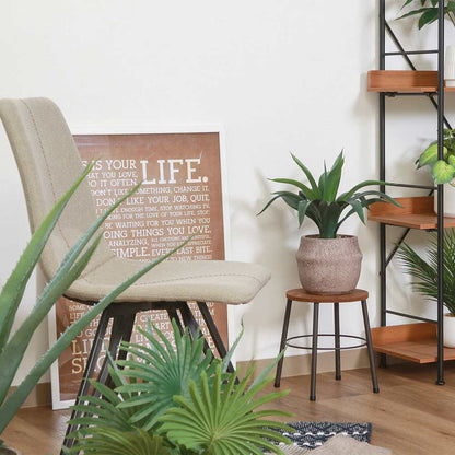 Fake Green Agave Cement Pot 41135