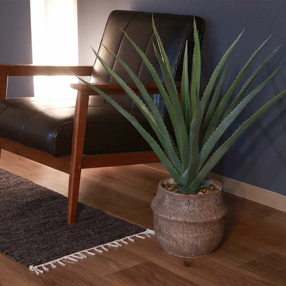 Fake Green Aloe M Cement Pot 41136