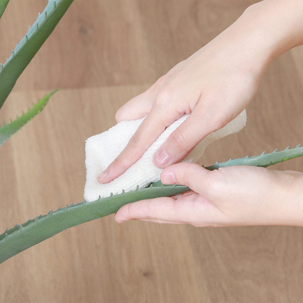 Fake Green Aloe M Cement Pot 41136