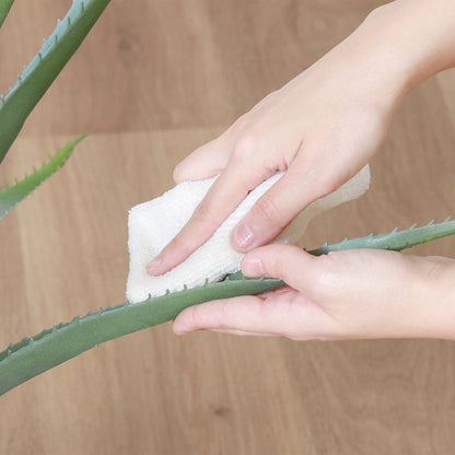 Fake Green Aloe M Cement Pot 41136