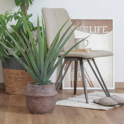 Fake Green Aloe M Cement Pot 41136