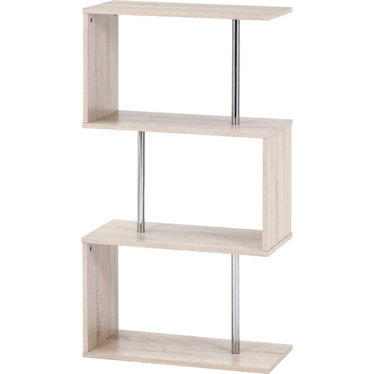 S-Shaped Display Rack 3-Tier Oak 51486