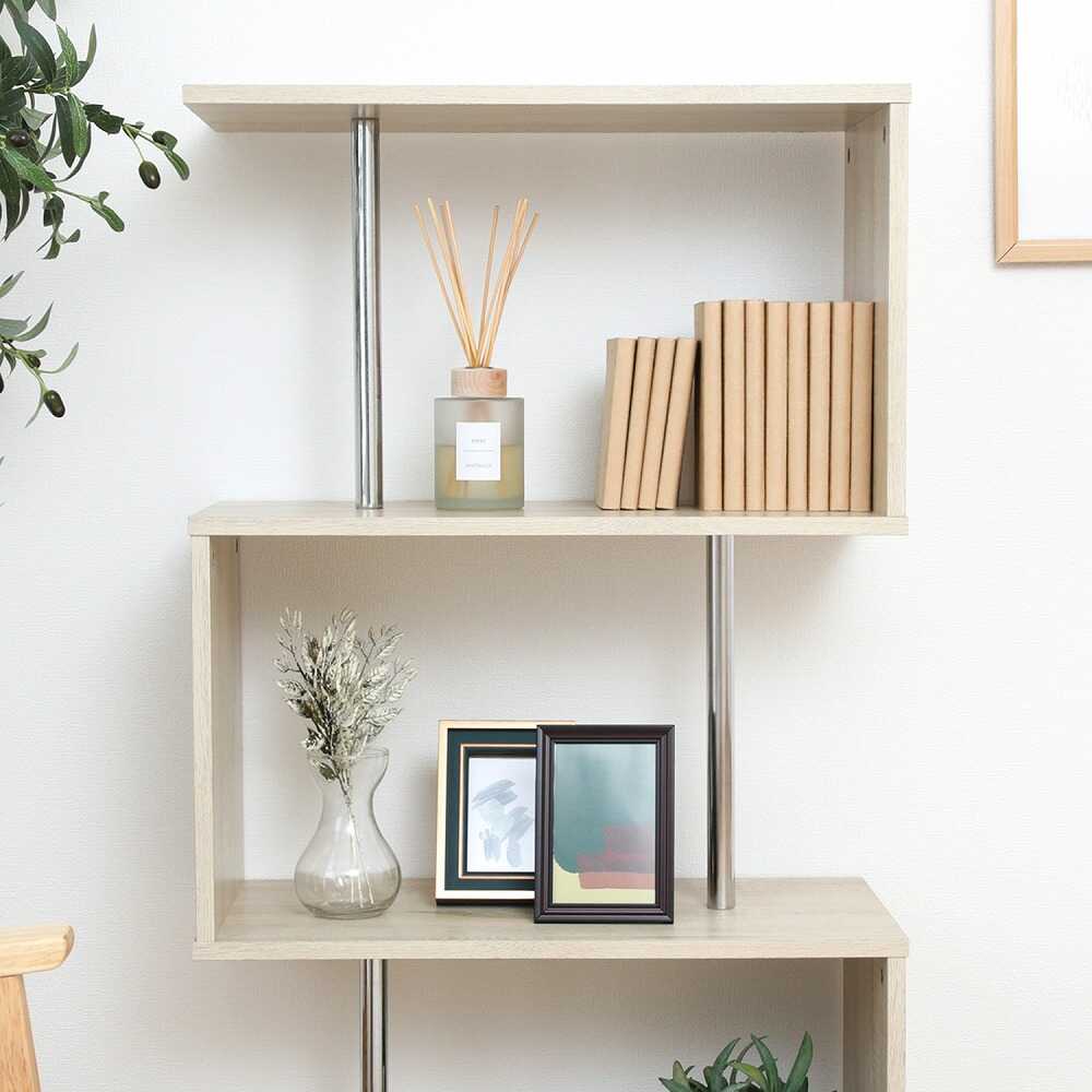 S-Shaped Display Rack 3-Tier Oak 51486