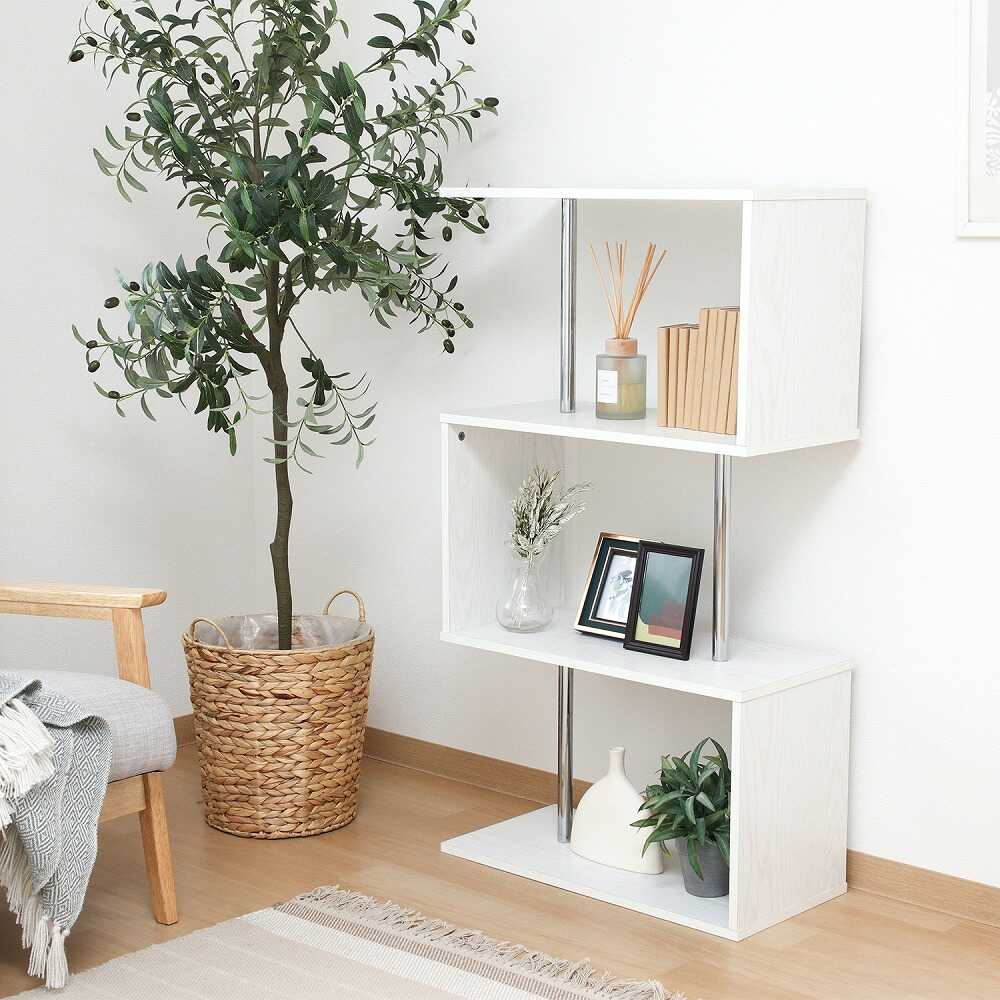 S-Shaped Display Rack 3-Tier Oak WH 51487