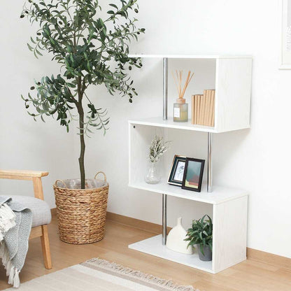S-Shaped Display Rack 3-Tier Oak WH 51487