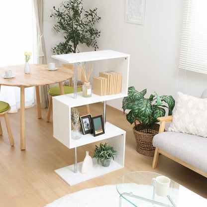 S-Shaped Display Rack 3-Tier Oak WH 51487