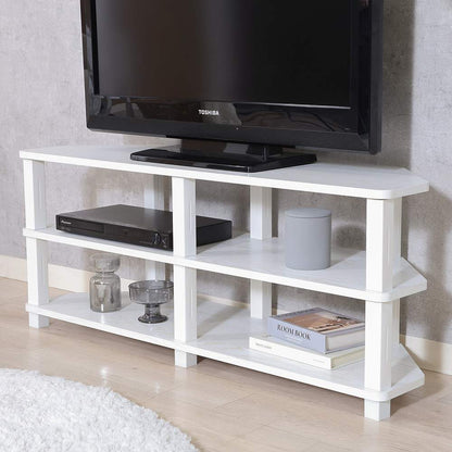 Fit Corner TV Stand - Oak White