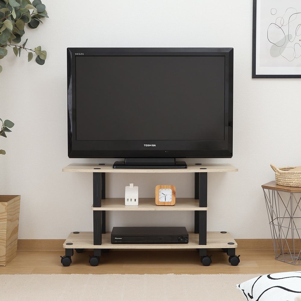 Fit TV Stand with Casters - Oak