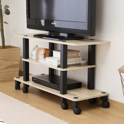 Fit TV Stand with Casters - Oak