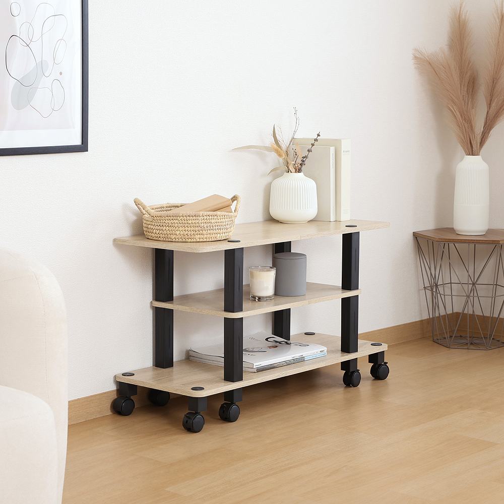Fit TV Stand with Casters - Oak