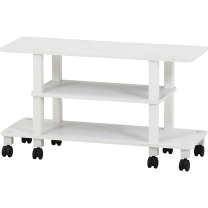 Fit TV Stand with Casters - Oak White