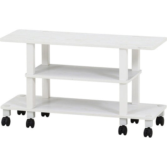 Fit TV Stand with Casters - Oak White
