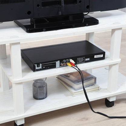 Fit TV Stand with Casters - Oak White