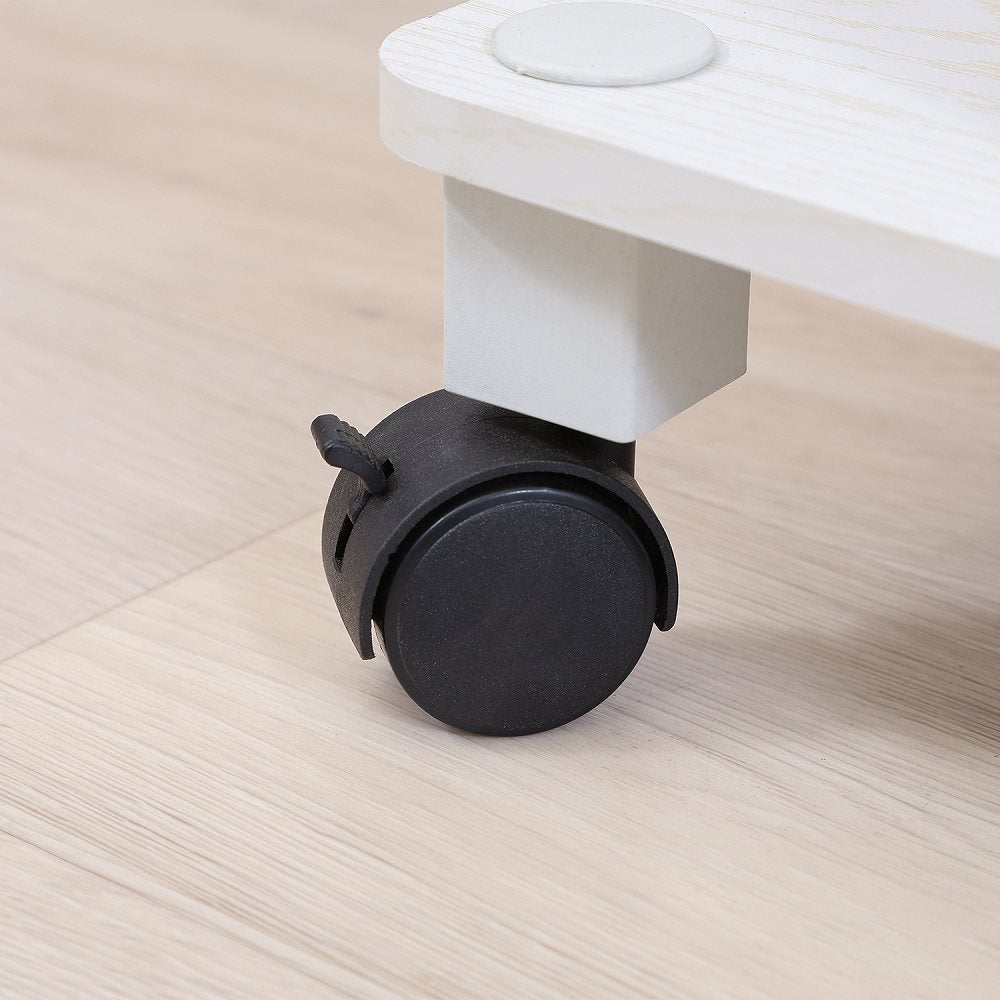 Fit TV Stand with Casters - Oak White