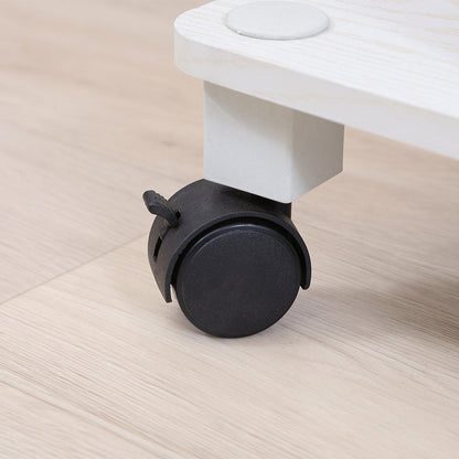 Fit TV Stand with Casters - Oak White