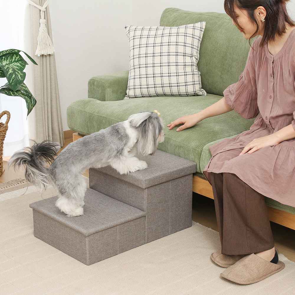 Pet Step with Storage - Light Gray