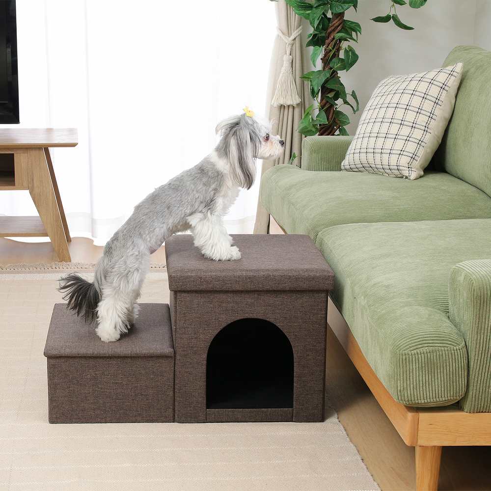 Pet Step & House with Storage - Charcoal