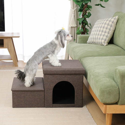 Pet Step & House with Storage - Charcoal