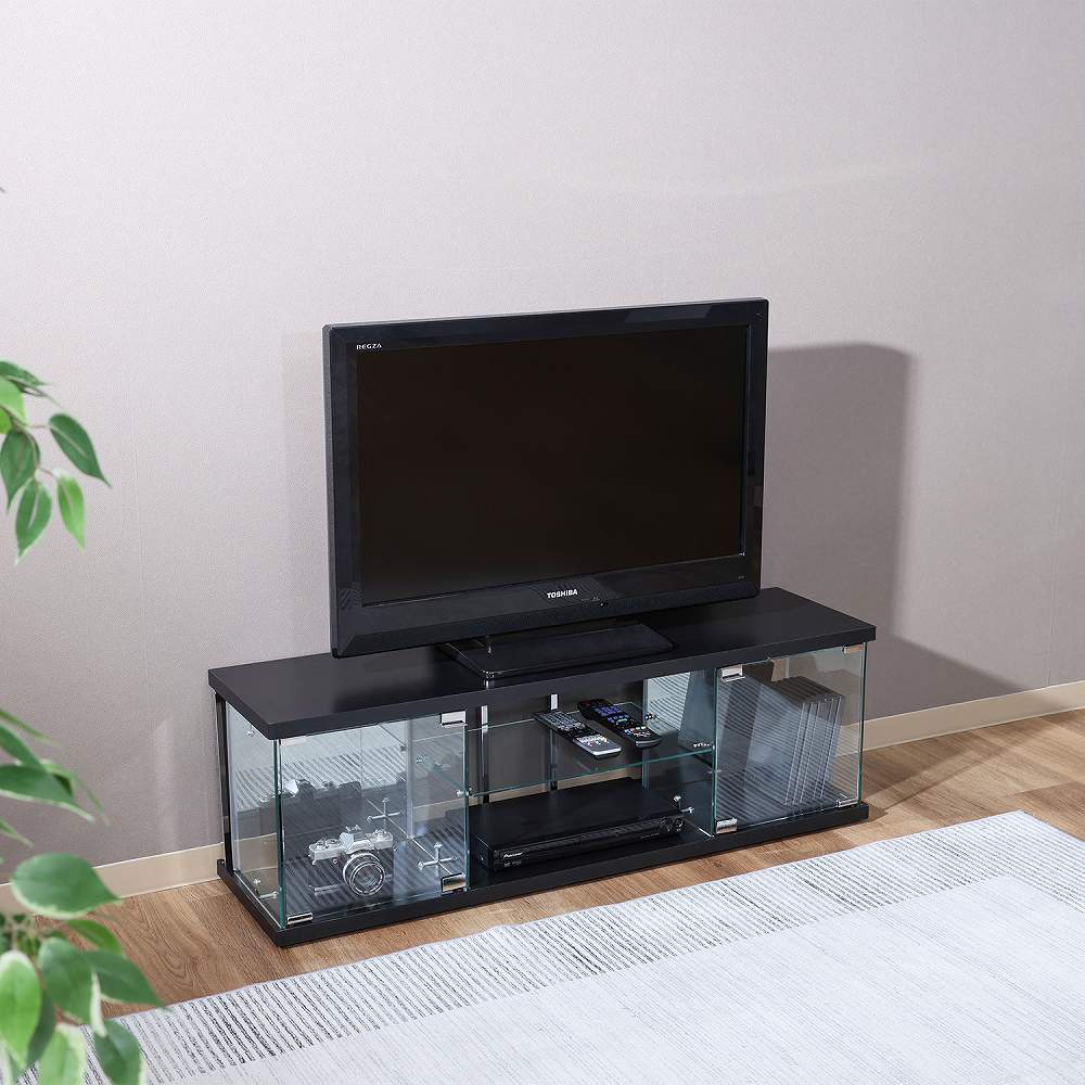 Glass Collection TV Board - BAAL - Black