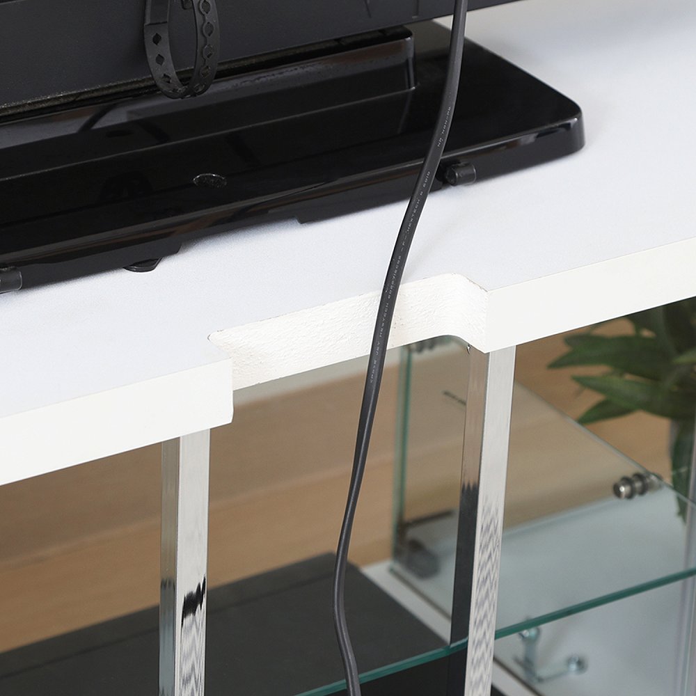 Glass Collection TV Board - BAAL - White