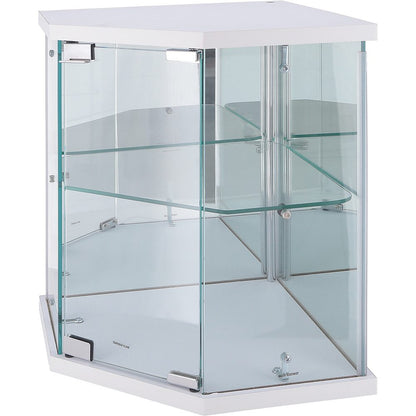 Tabletop Glass Collection Case - Corner - White