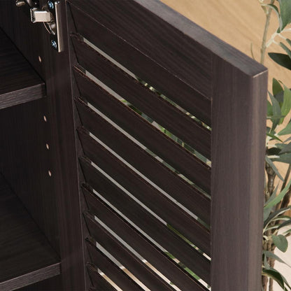 Slim Shoe Box Louver Door Brown 70747