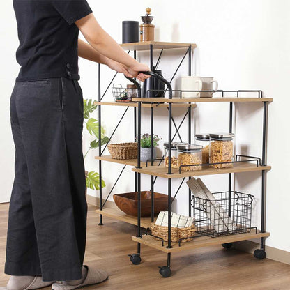 EZBO Twist Lock Kitchen Cart OAK N 71879