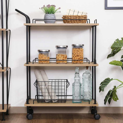 EZBO Twist Lock Kitchen Cart OAK N 71879