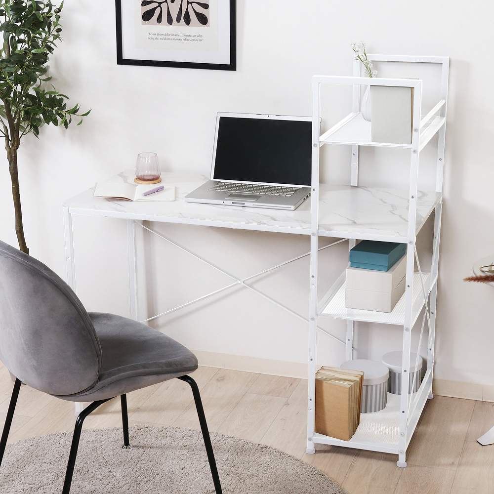 Desk with Left/Right Adjustable Rack Luka Stone 73613