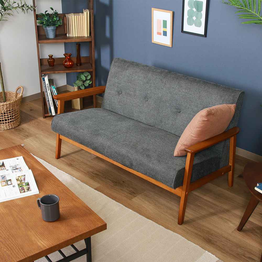 Thick Fabric Sofa Meat 2P GY 73763