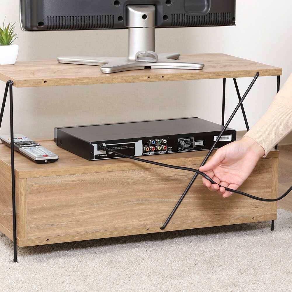 EZBO Wire TV Rack OAK NA 77570