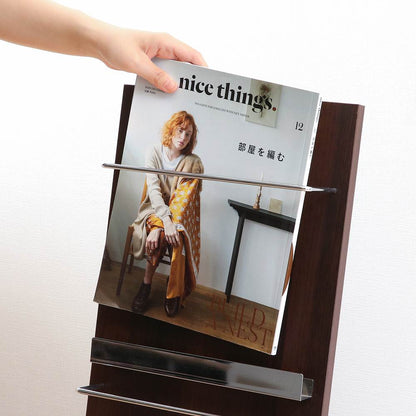 Wood Magazine Rack Decor 3-Tier Slim 82307