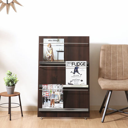 Wood Magazine Rack Decor 3-Tier Wide 82308