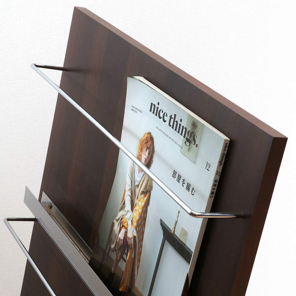 Wood Magazine Rack Decor 3-Tier Wide 82308