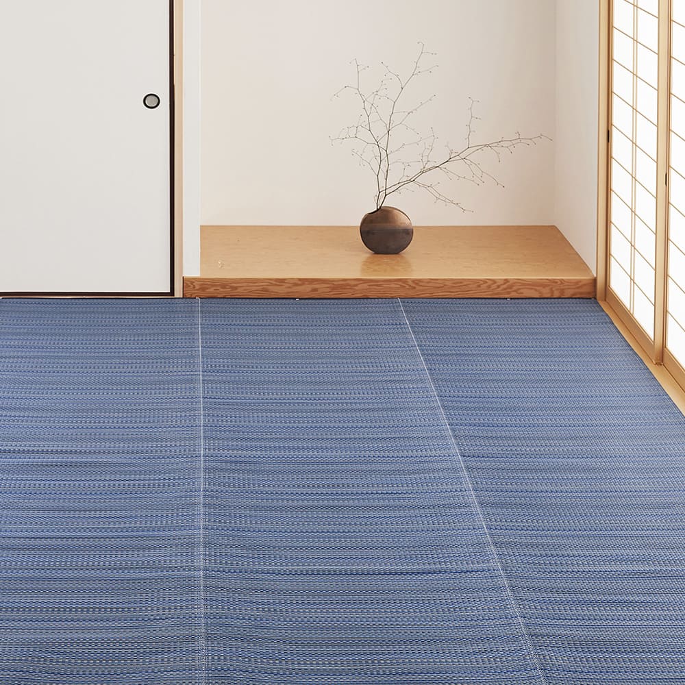 Washable Igusa-style Carpet Ryan Edo Room 3 Tatami Blue