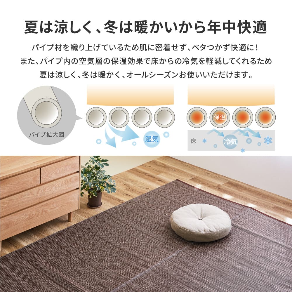 Washable Igusa-style Carpet Ryan Honma 3-tatami Blue