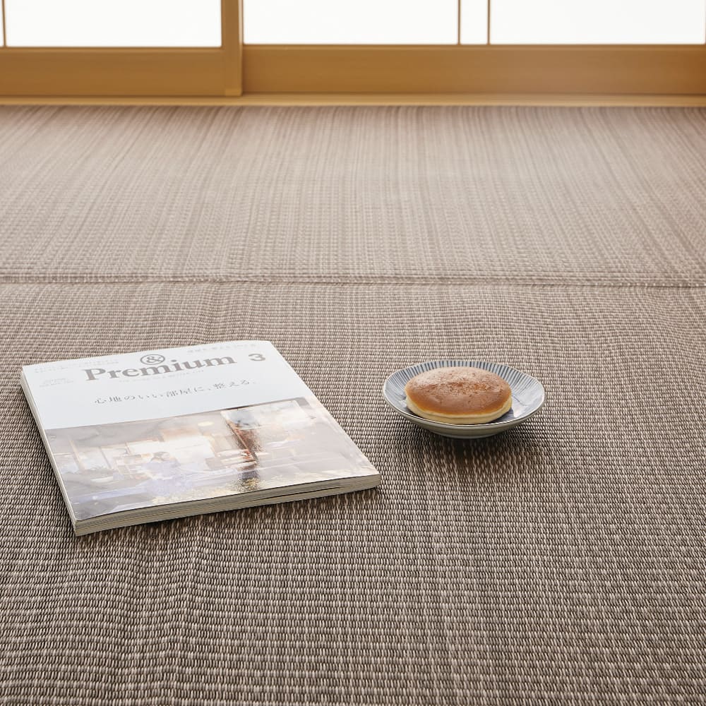 Washable Igusa-style Carpet Ryan, Edo 15-Tatami, Brown