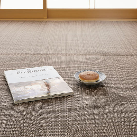 Washable Igusa-style Carpet Ryan, Edo 15-Tatami, Brown