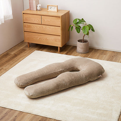 Meringue Touch U-Shaped Body Pillow 140×70cm Beige