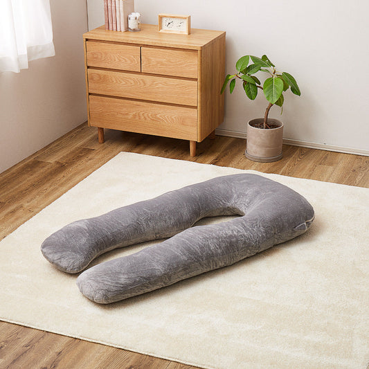 Meringue Touch U-Shaped Body Pillow 140×70cm Gray