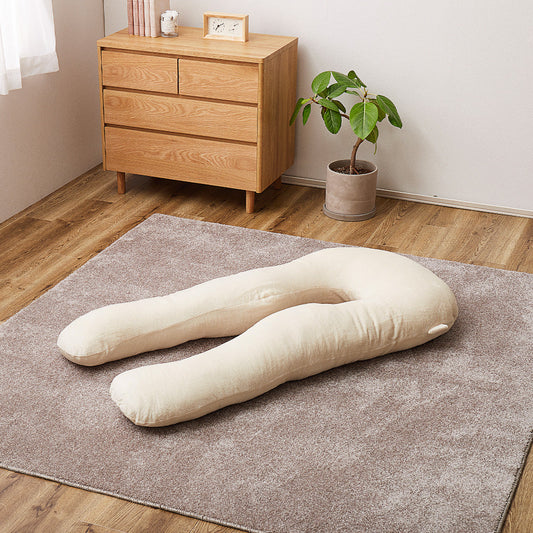 Meringue Touch U-Shaped Body Pillow 140×70cm Ivory