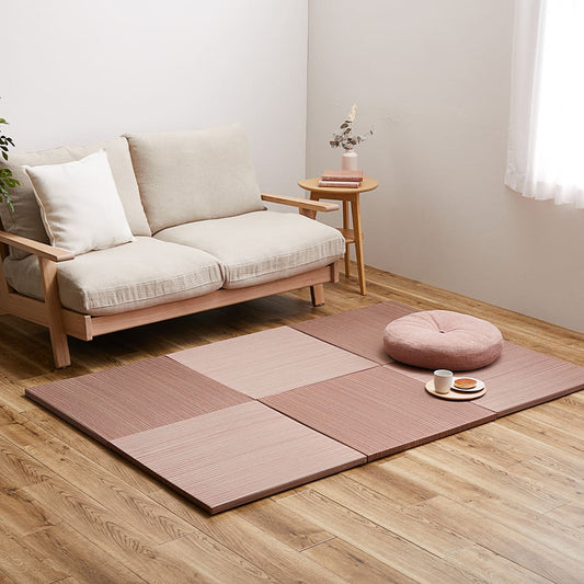 Lightweight Tatami Mats Sasai Red 6-Piece Set