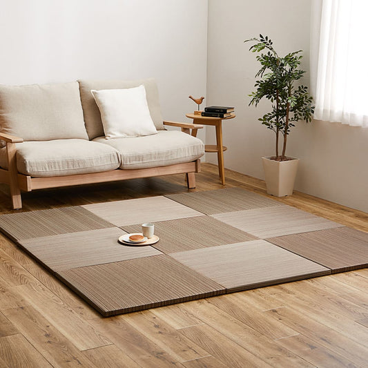Lightweight Tatami Mats Sasai Brown 9-Piece Set