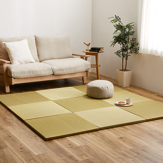 Lightweight Tatami Mats Sasai Yellow 9-Piece Set