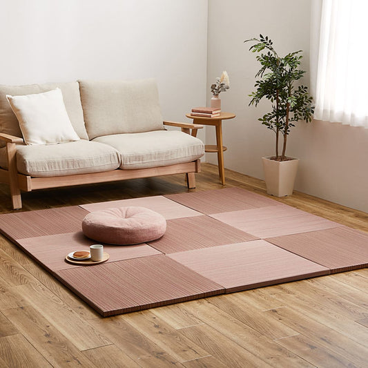 Lightweight Tatami Mats Sasai Red 9-Piece Set