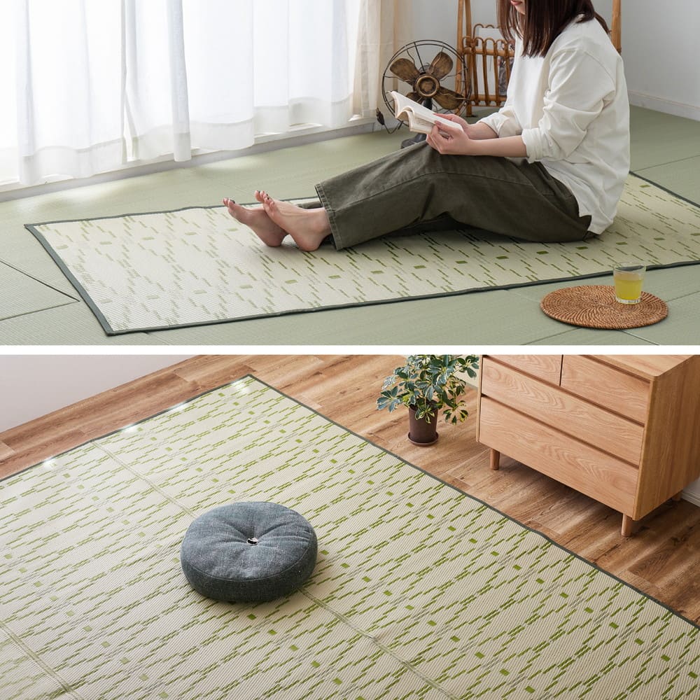 Washable Igusa-style Carpet Yanagi, Edo 6-Tatami, Green