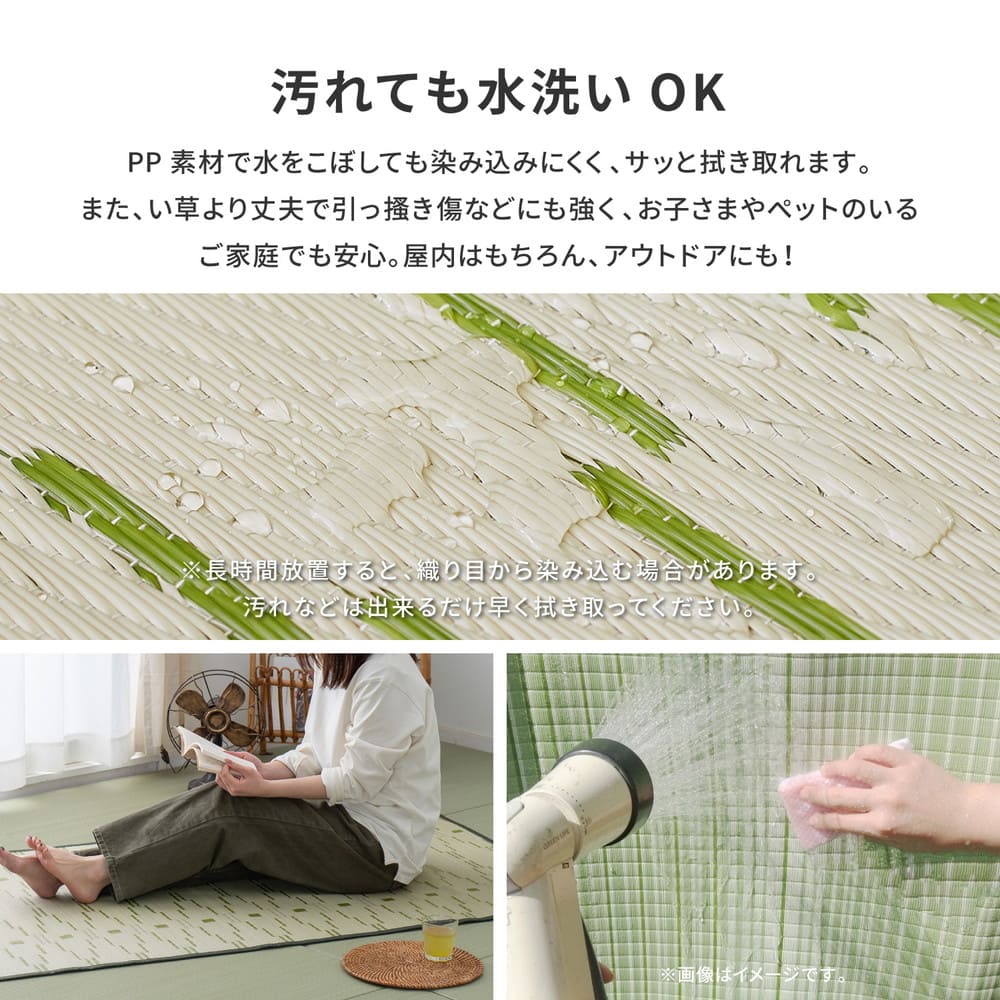 Washable Igusa-style Carpet Yanagi, Edo 8-Tatami, Green