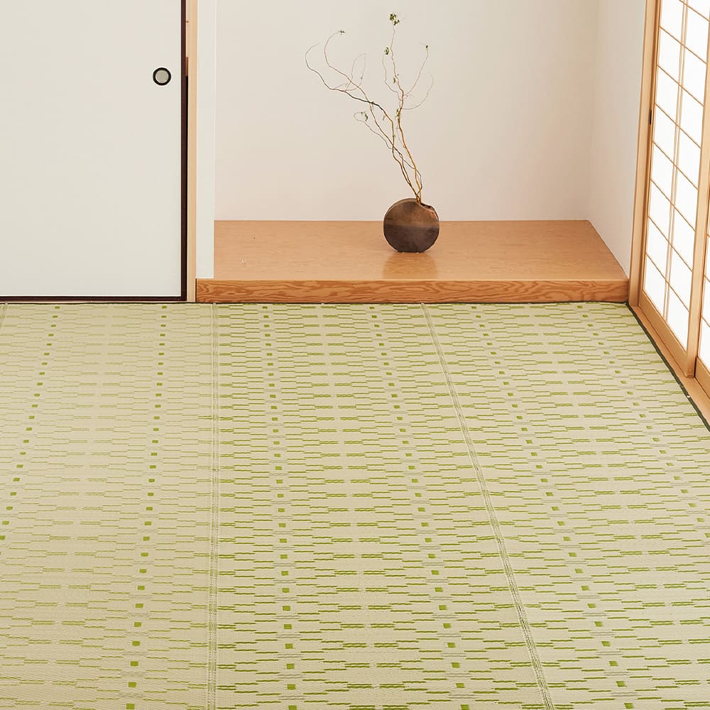 Washable Igusa-style Carpet Yanagi, Edo 10-Tatami, Green